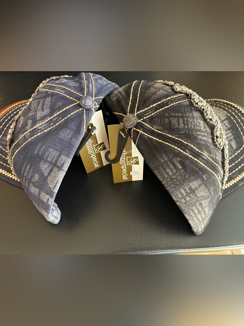 2pcs Embellished Rhinestone Cap hat bundle NWT - Picture 2 of 5